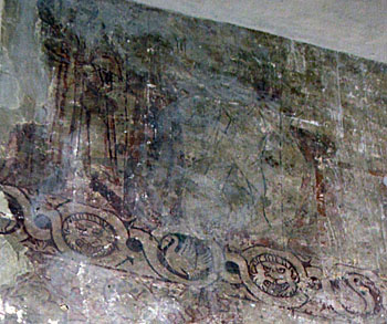 Wall painting over the south door detail March 2016